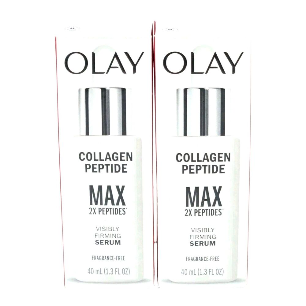 2X Olay Collagen Peptide Visibly Firming Serum 1.3 Fl Oz. Fragrance Free New